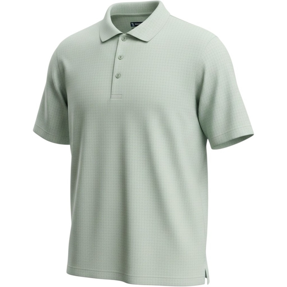 Pebble Beach Dry-Luxe Performance Polo Shirt Mens XXL Sage Green‎ Micro Check